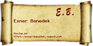Exner Benedek névjegykártya